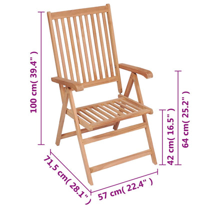 Tuinstoelen Verstelbaar Massief Teakhout 4