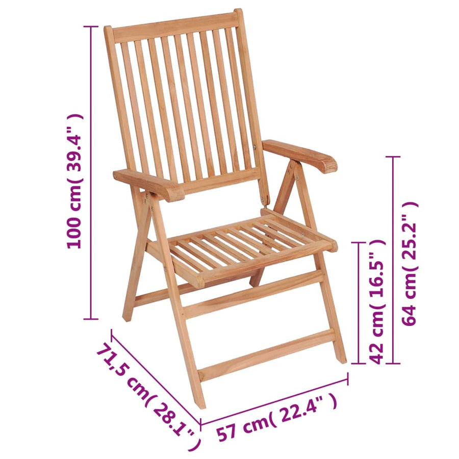Tuinstoelen Verstelbaar Massief Teakhout 6