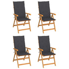 Tuinstoelen massief teakhout 4 st antraciet kussens