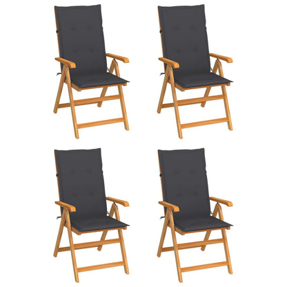 Tuinstoelen Met Kleurige Kussens Massief Teakhout 4 Antraciet