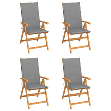 Tuinstoelen Met Grijze Kussens Massief Teakhout 4 Grijs