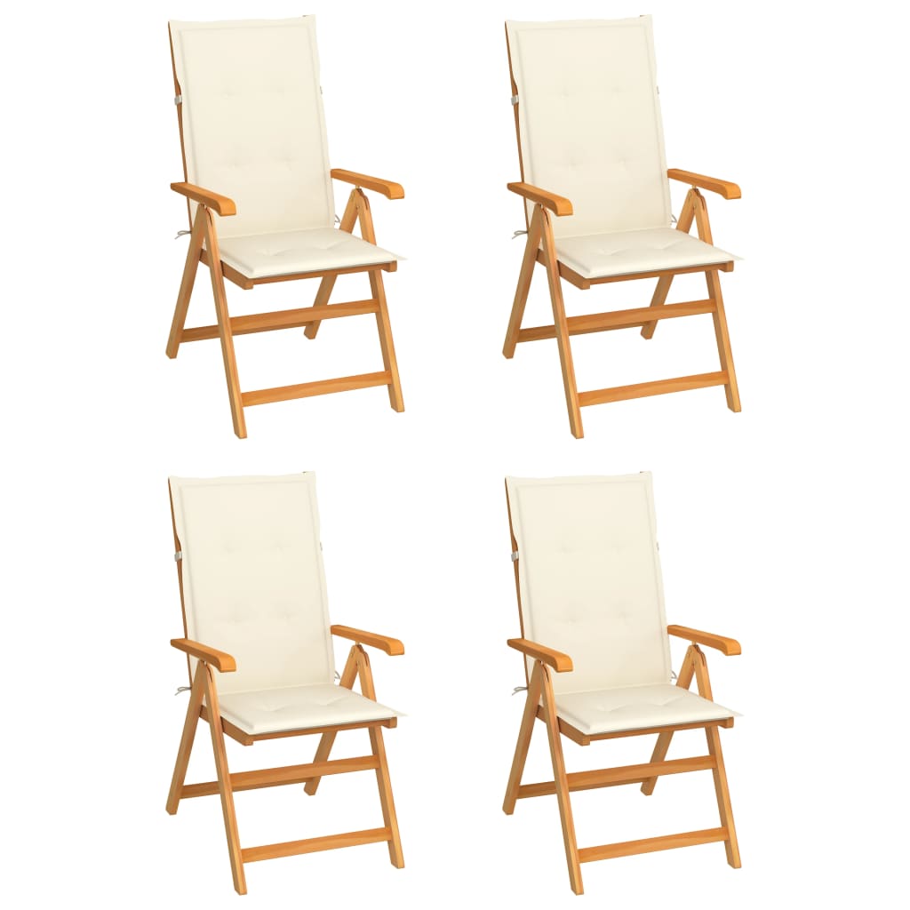 Tuinstoelen Met Kleurige Kussens Massief Teakhout 4 Crème