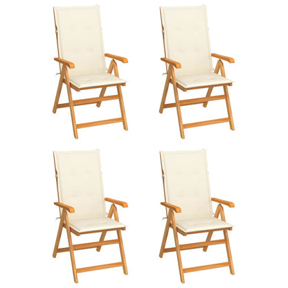 Tuinstoelen Met Kleurige Kussens Massief Teakhout 4 Crème