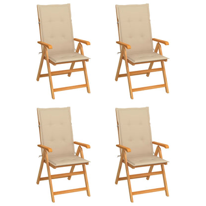 Tuinstoelen Met Kussens Massief Teakhout 4 Beige