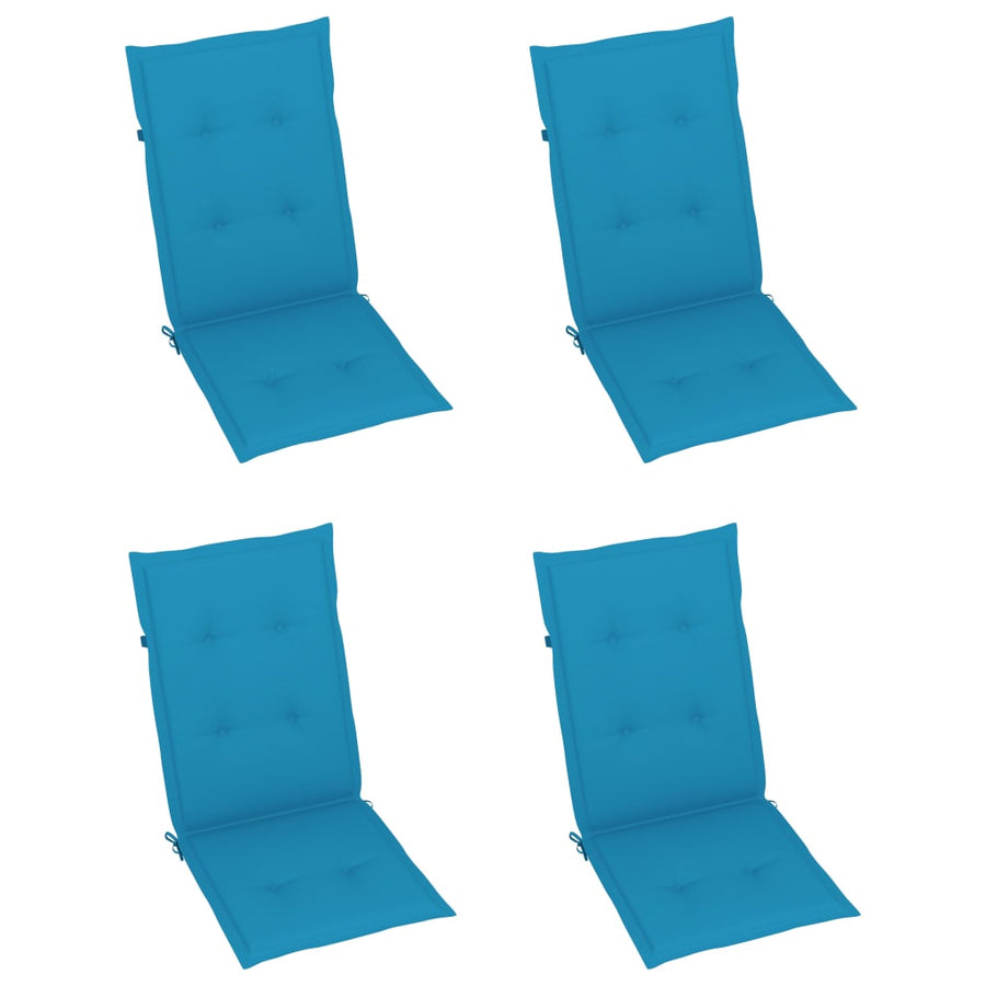 Tuinstoelen Met E Kussens Massief Teakhout 4 Blauw