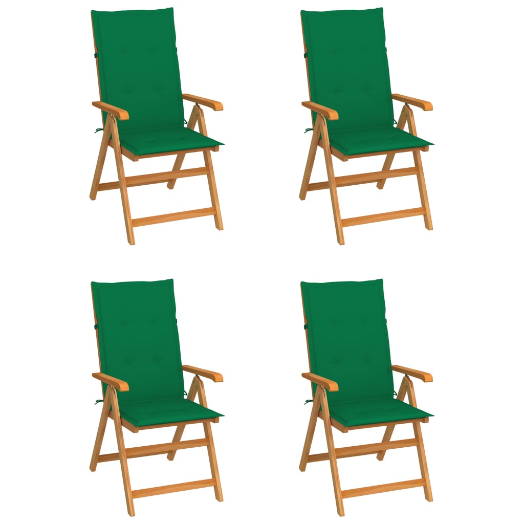 Tuinstoelen Met E Kussens Massief Teakhout 4 Groen