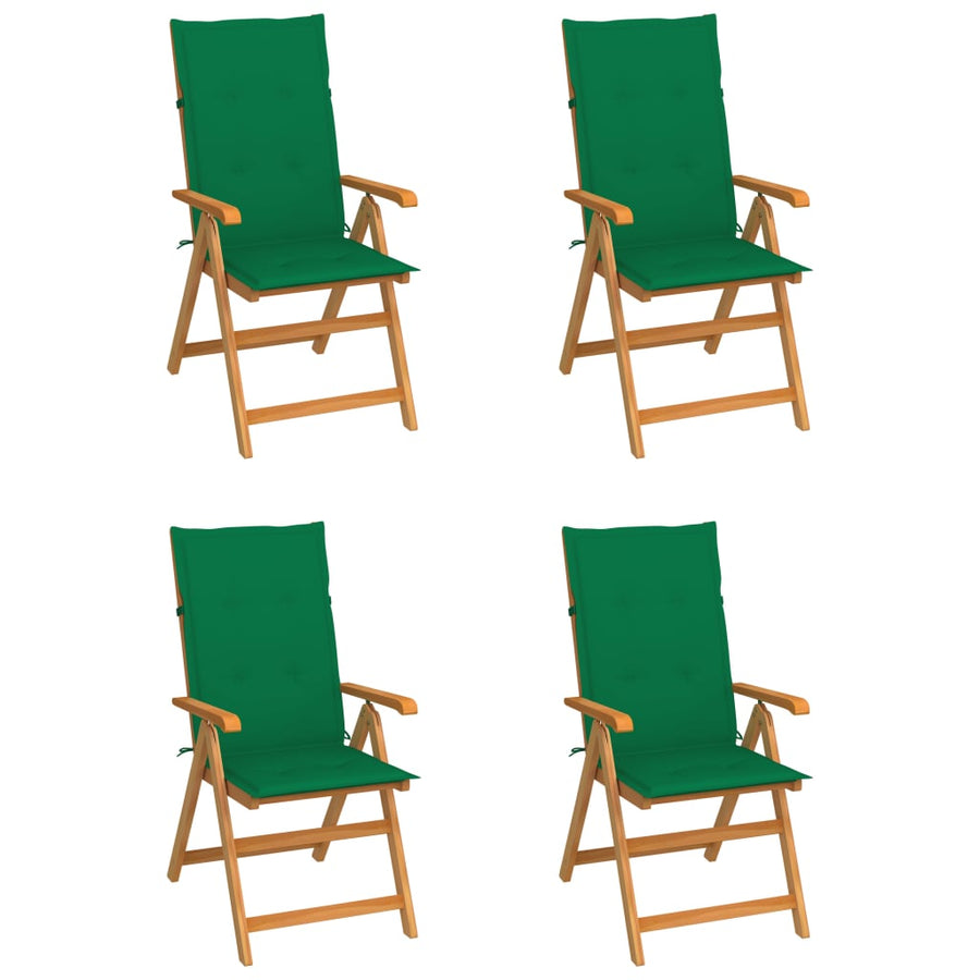 Tuinstoelen Met E Kussens Massief Teakhout 4 Groen