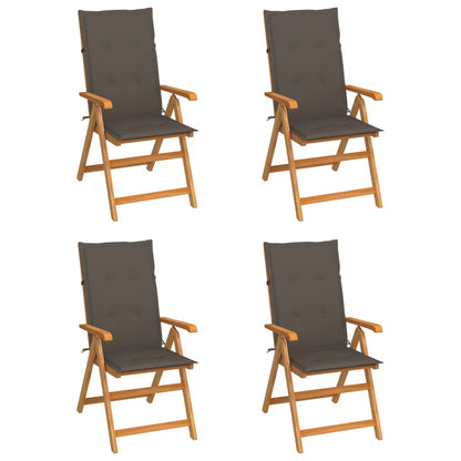 Tuinstoelen Met Kussens Massief Teakhout 4 Taupe