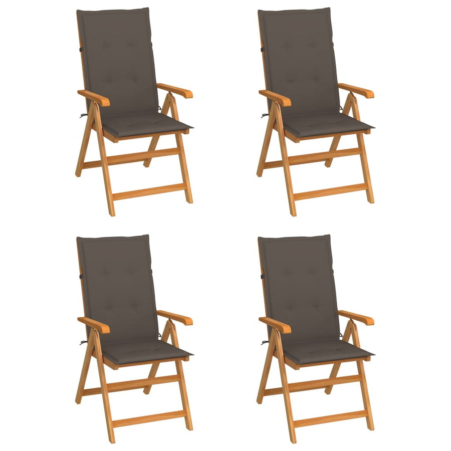 Tuinstoelen Met Kussens Massief Teakhout 4 Taupe