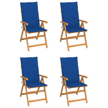 Tuinstoelen Met E Kussens Massief Teakhout 4 koningsblauw