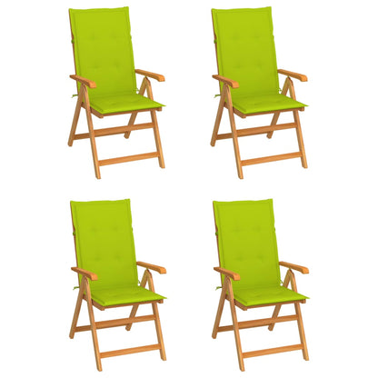 Tuinstoelen Met E Kussens Massief Teakhout 4 Heldergroen