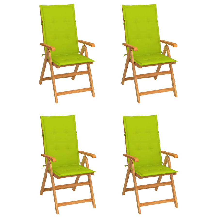 Tuinstoelen Met E Kussens Massief Teakhout 4 Heldergroen