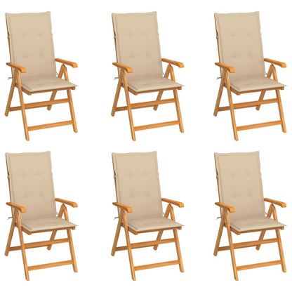Tuinstoelen Met Kussens Massief Teakhout 6 Beige