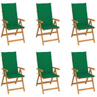Tuinstoelen 6 st massief teakhout