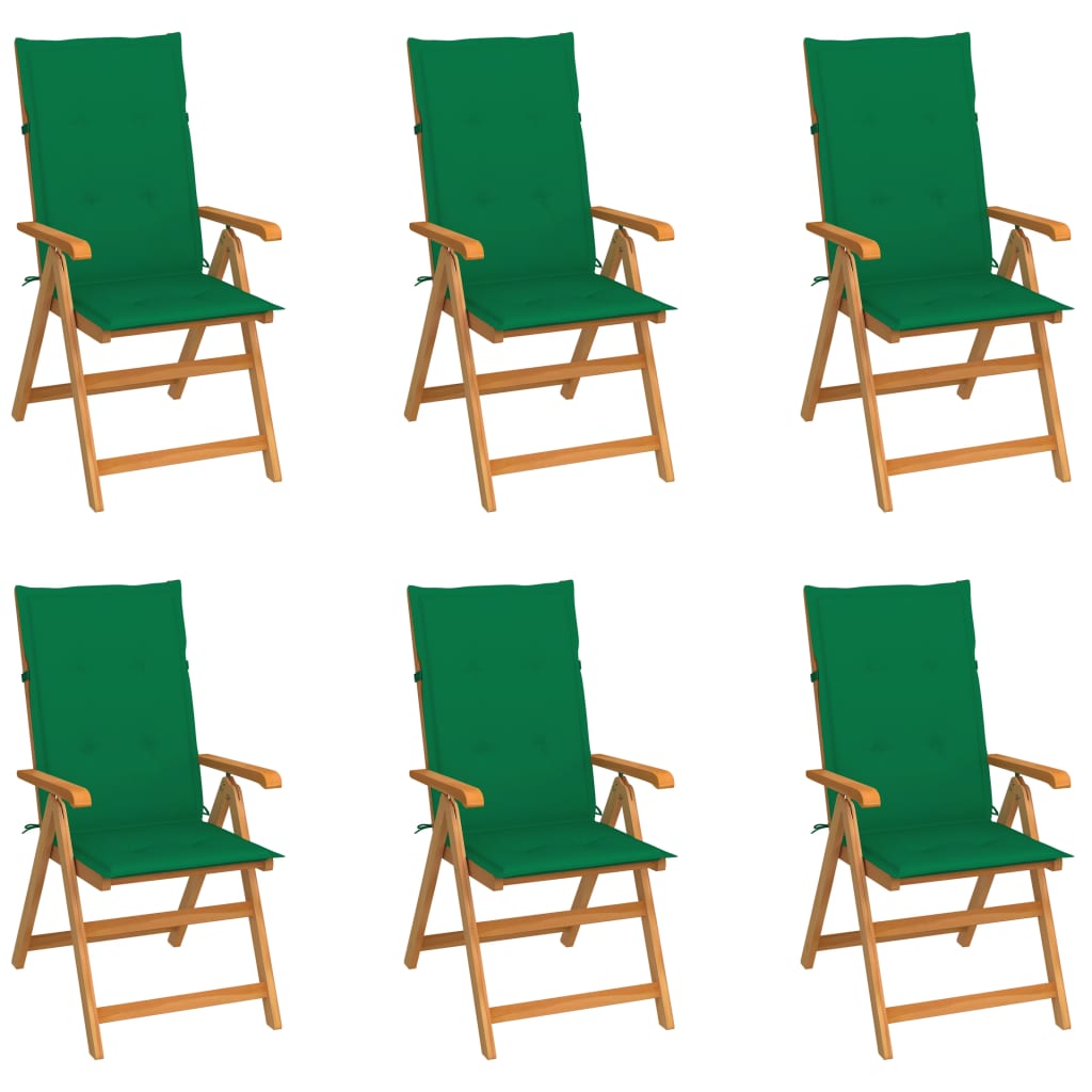 Tuinstoelen Met E Kussens Massief Teakhout 6 Groen