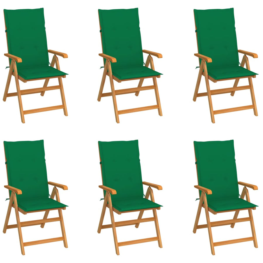 Tuinstoelen Met E Kussens Massief Teakhout 6 Groen
