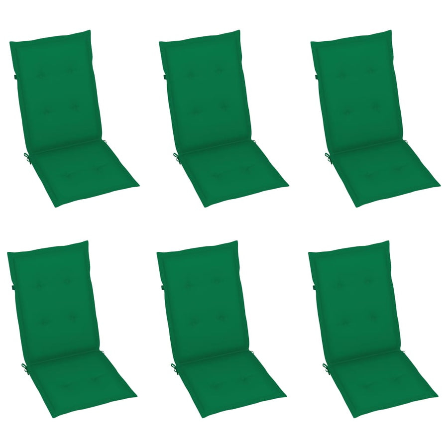 Tuinstoelen Met E Kussens Massief Teakhout 6 Groen