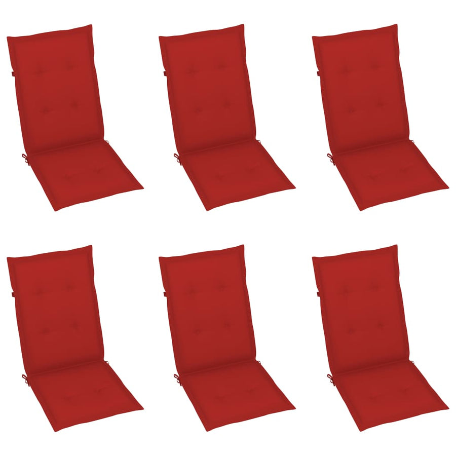 Tuinstoelen Met Rode Kussens Massief Teakhout 6 Rood