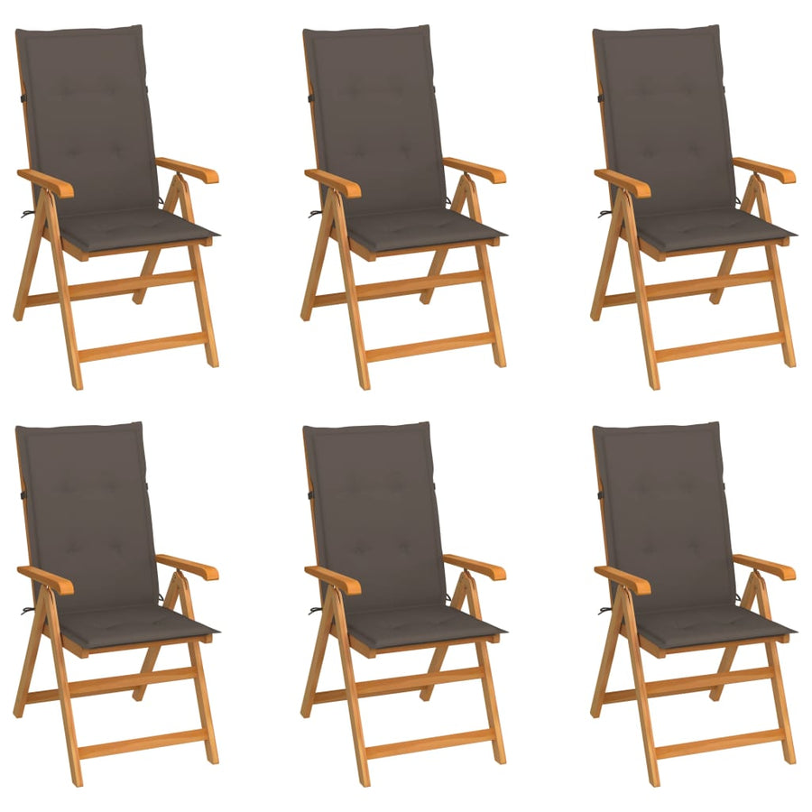 Tuinstoelen Met Kussens Massief Teakhout 6 Taupe