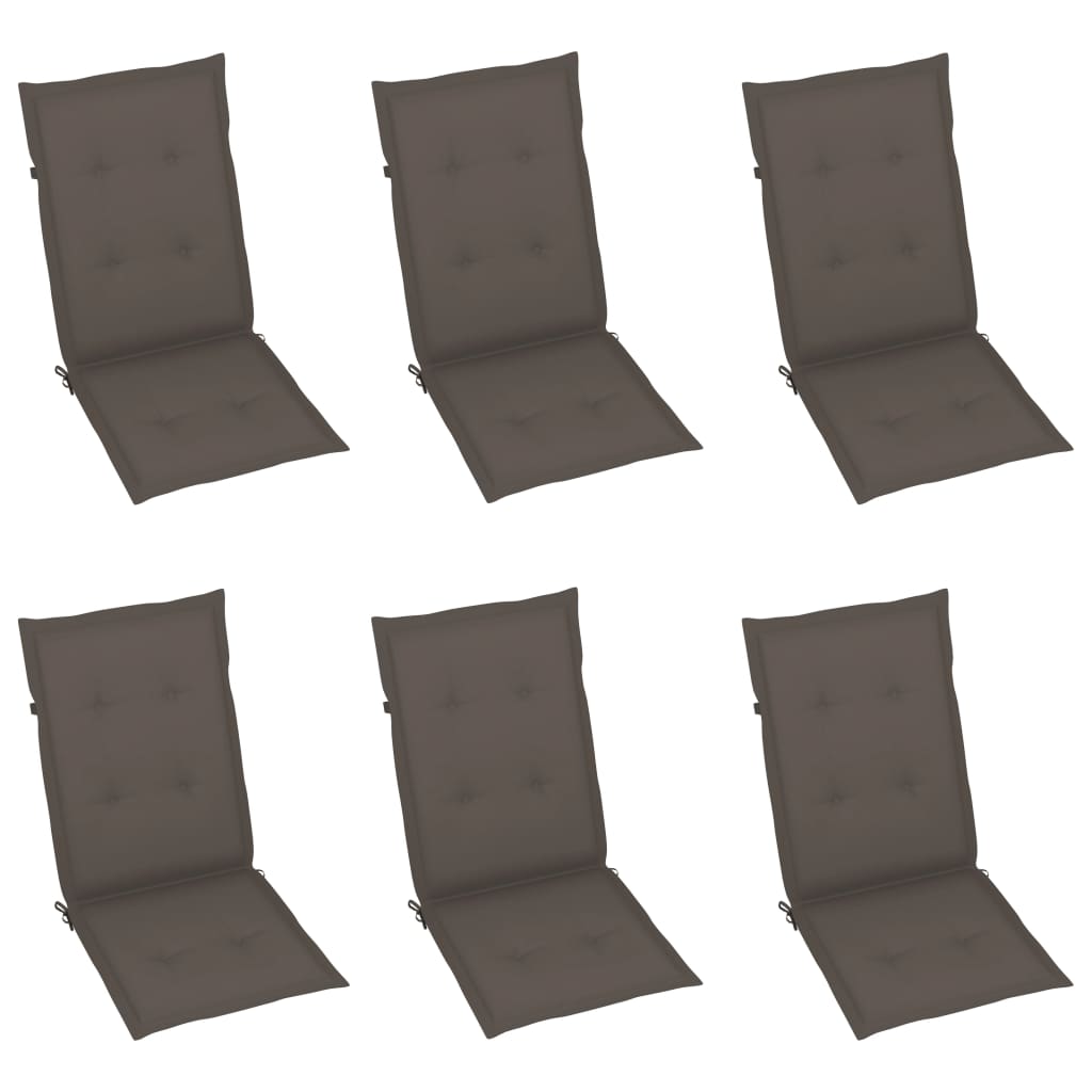 Tuinstoelen Met Kussens Massief Teakhout 6 Taupe