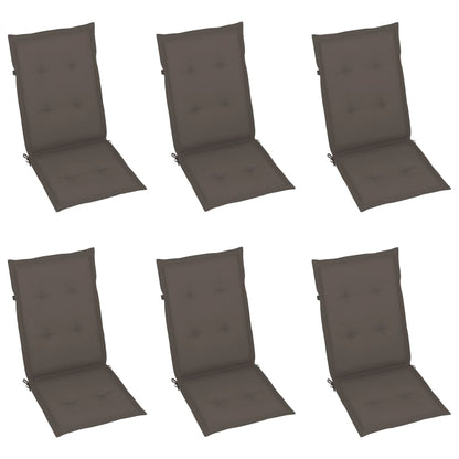 Tuinstoelen Met Kussens Massief Teakhout 6 Taupe