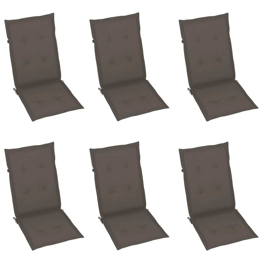Tuinstoelen Met Kussens Massief Teakhout 6 Taupe
