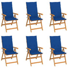 Tuinstoelen 6 st massief teakhout verstelbaar