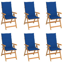 Tuinstoelen Met E Kussens Massief Teakhout 6 koningsblauw