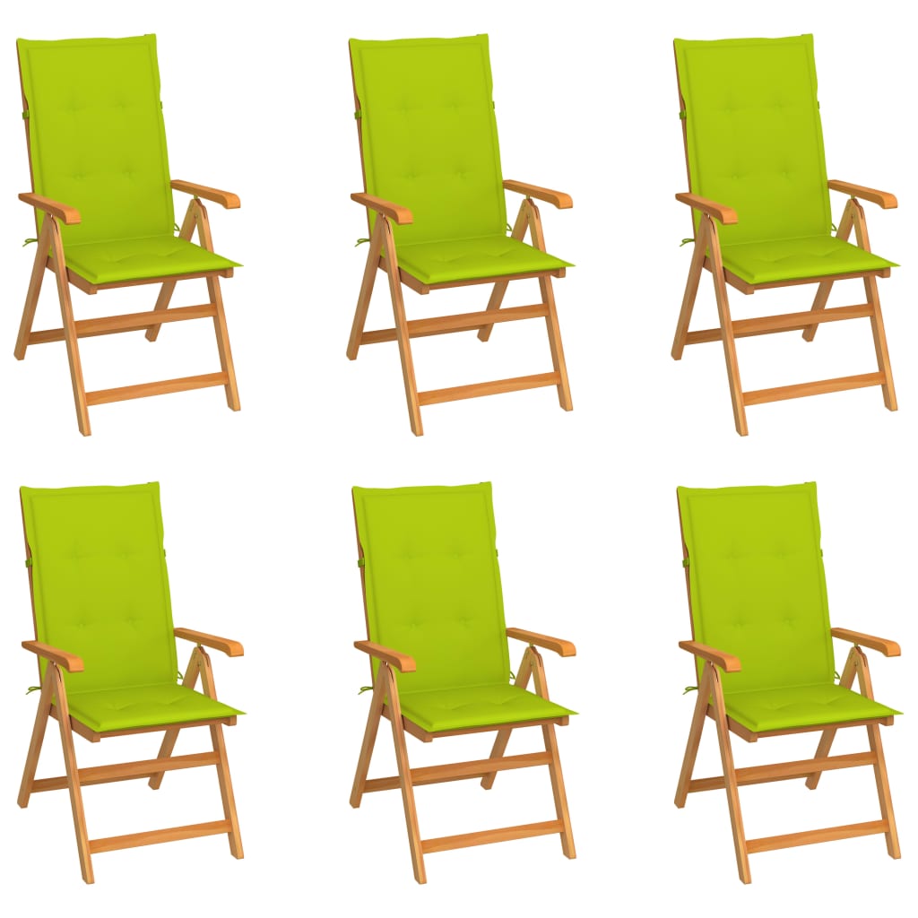 Tuinstoelen Met E Kussens Massief Teakhout 6 Heldergroen