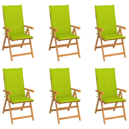 Tuinstoelen Met E Kussens Massief Teakhout 6 Heldergroen