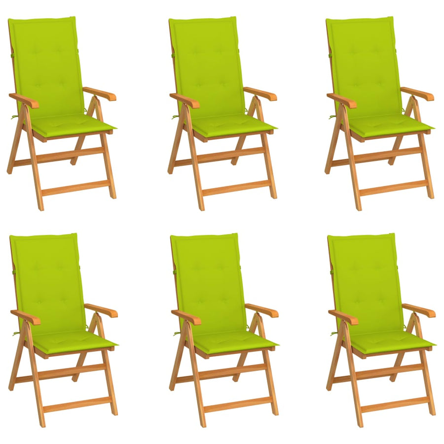 Tuinstoelen Met E Kussens Massief Teakhout 6 Heldergroen