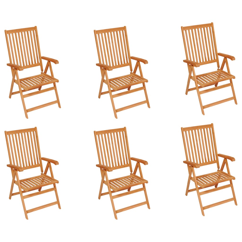 Tuinstoelen 6 st met antracietkleurige kussens massief teakhout