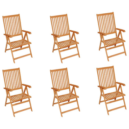 Tuinstoelen 6 st met antracietkleurige kussens massief teakhout