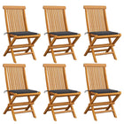 Tuinstoelen 6 st massief teakhout antraciet kussens