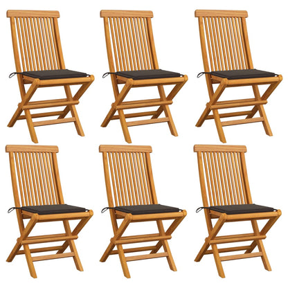 Tuinstoelen Met Kussens Massief Teakhout 6 Taupe