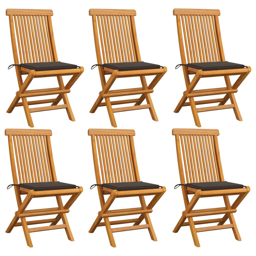 Tuinstoelen Met Kussens Massief Teakhout 6 Taupe