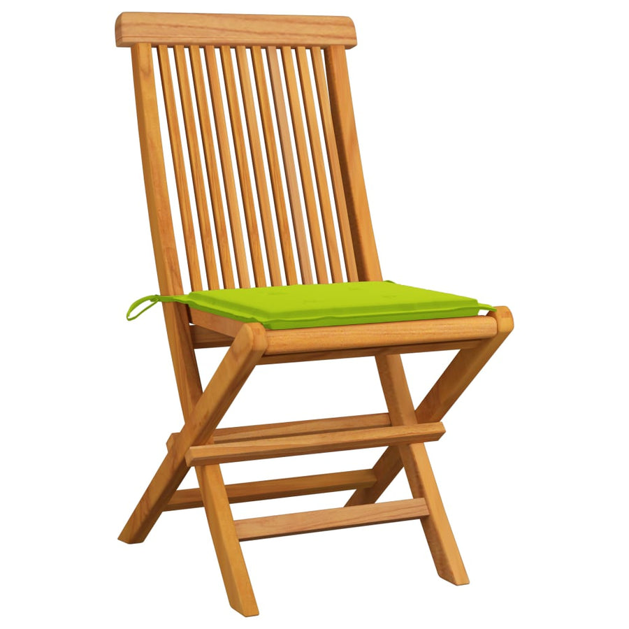 Tuinstoelen 6 St Met Heldergroene Kussens Massief Teakhout