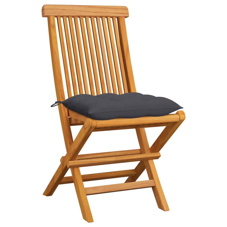 Tuinstoelen Met Kleurige Kussens Massief Teakhoutt 6 Antraciet