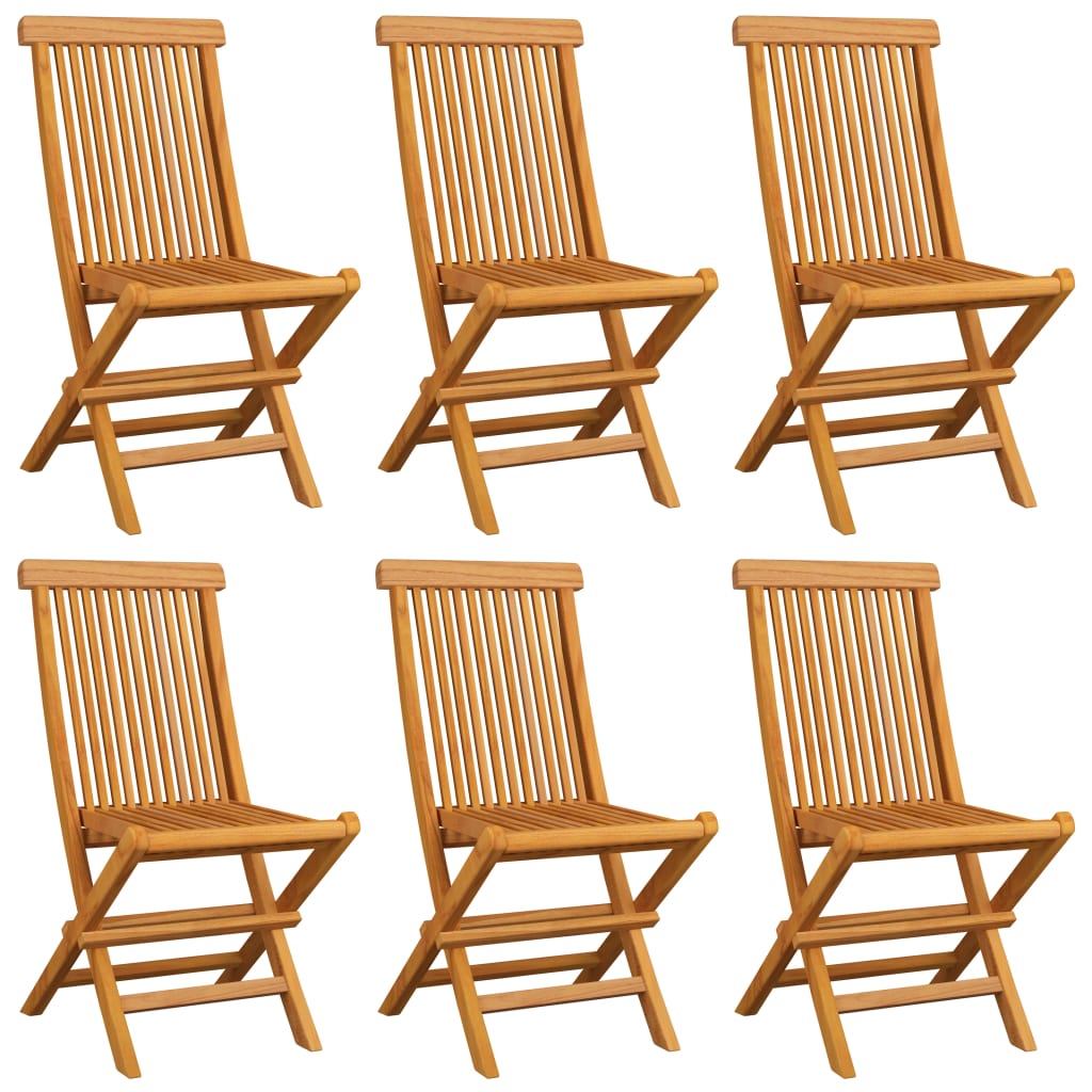 Tuinstoelen 6 St Met Beige Kussens Massief Teakhout