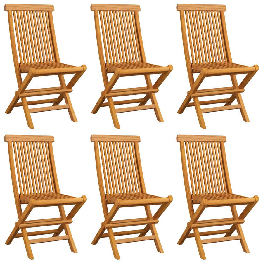 Tuinstoelen 6 St Met Beige Kussens Massief Teakhout