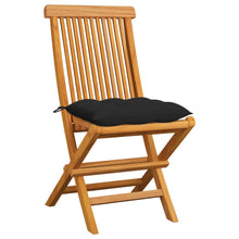 Tuinstoelen 6 St Met Zwarte Kussens Massief Teakhout