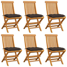Tuinstoelen 6 St Met Taupe Kussens Massief Teakhout