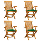 Tuinstoelen massief teakhout met kussens