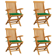Tuinstoelen massief teakhout met kussens