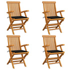 Tuinstoelen 4 st massief teakhout