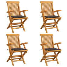 Tuinstoelen 4 St Met Taupe Kussens Massief Teakhout