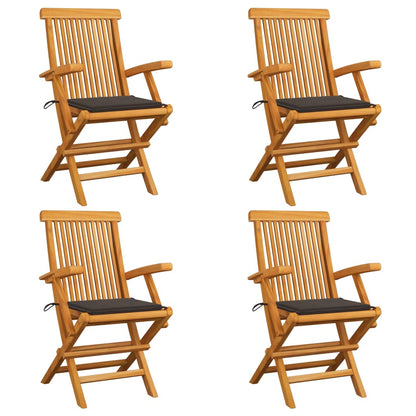 Tuinstoelen 4 St Met Taupe Kussens Massief Teakhout