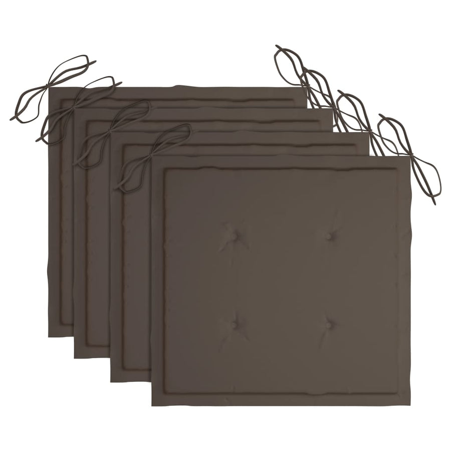 Tuinstoelen 4 St Met Taupe Kussens Massief Teakhout