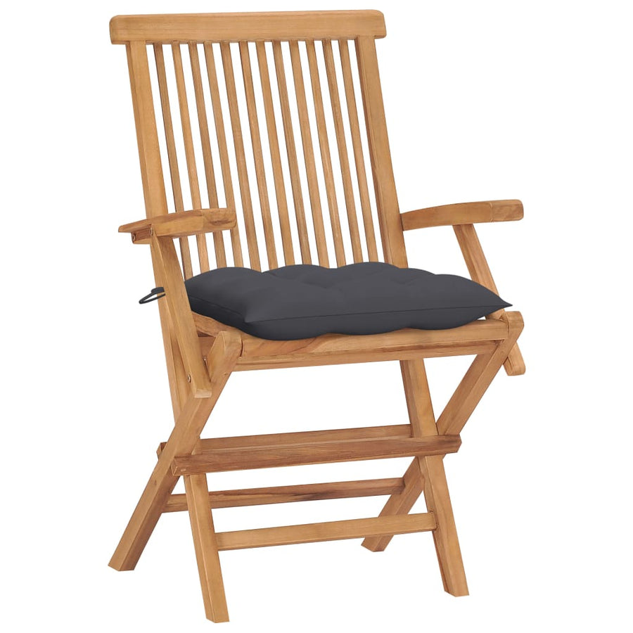 Tuinstoelen Met Kleurige Kussens Massief Teakhout 4 Antraciet