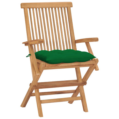Tuinstoelen Met E Kussens Massief Teakhout 4 Groen